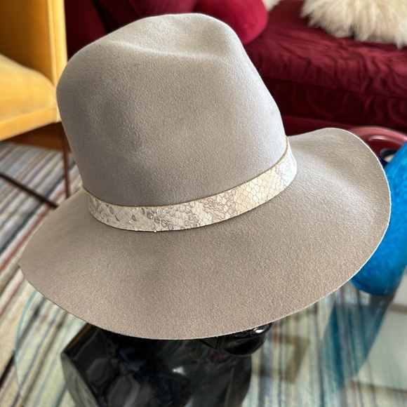 RAG & BONE Fedora Wool Hat snakeskin trim main image 4